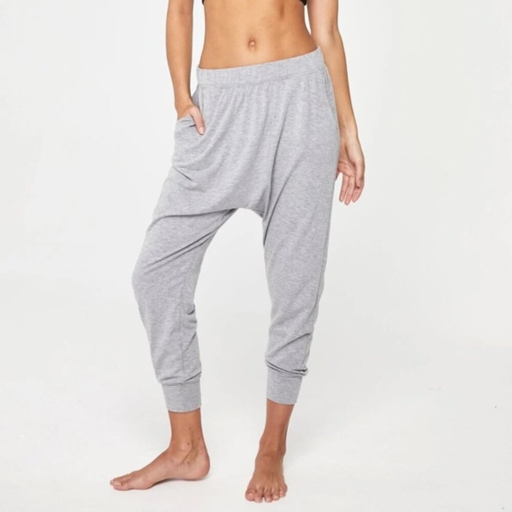 Spiritual Gangster Gray Jersey Harem Yoga Relaxed Pants Size Large - Picture 2 of 8